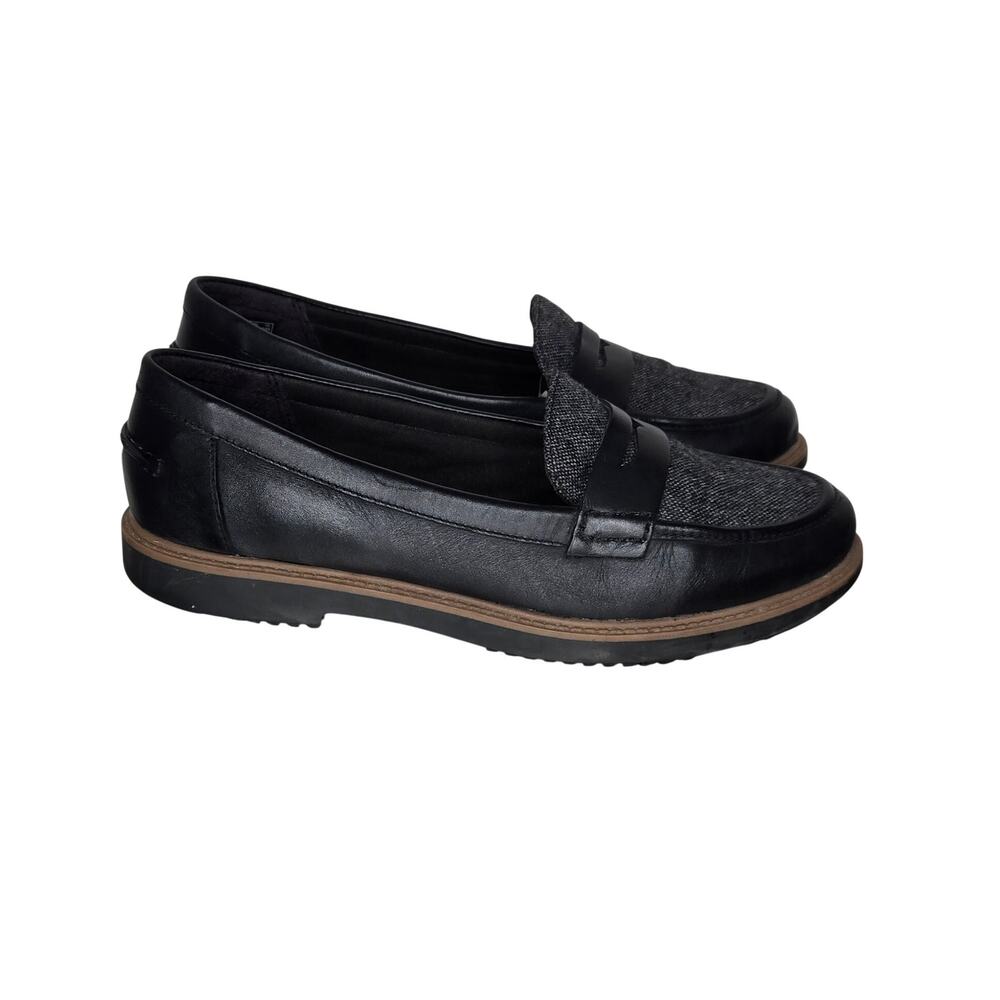 CLARKS Cushion Tweed Loafer Black Size 8.5